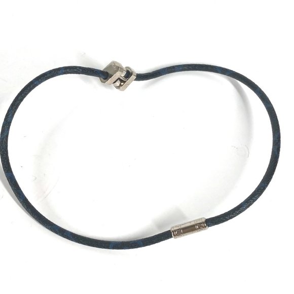LOUIS VUITTON MP1714 Monogram Eclipse Necklace Double Bracelet Choker Canvas Wom - Picture 1 of 10